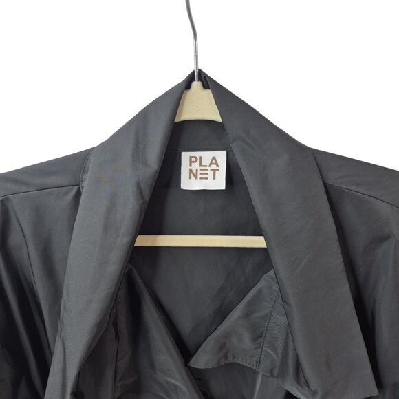 Planet by Lauren G Jacket Womens One Size Black Cropped Asymmetrical Lightweight - Picture 3 of 8